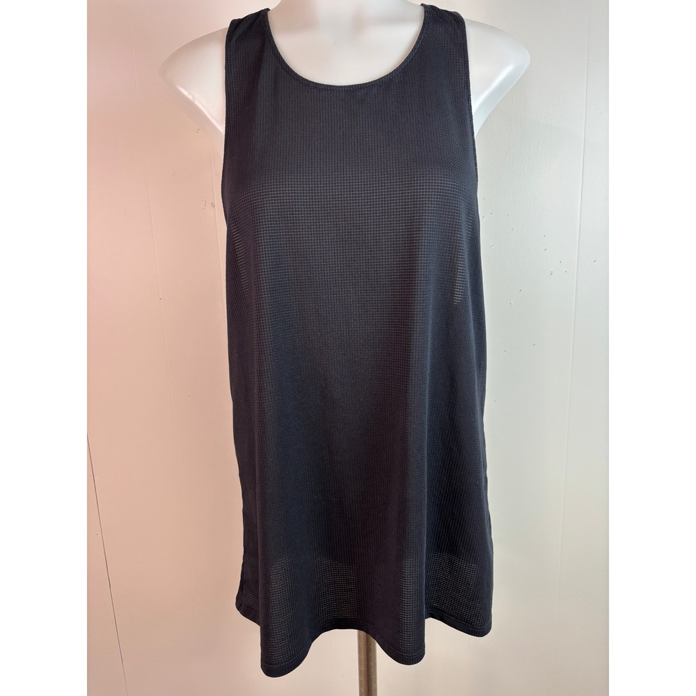 Fabletics Tank Top Size L Black Open Back Mesh Racerback Activewear Women